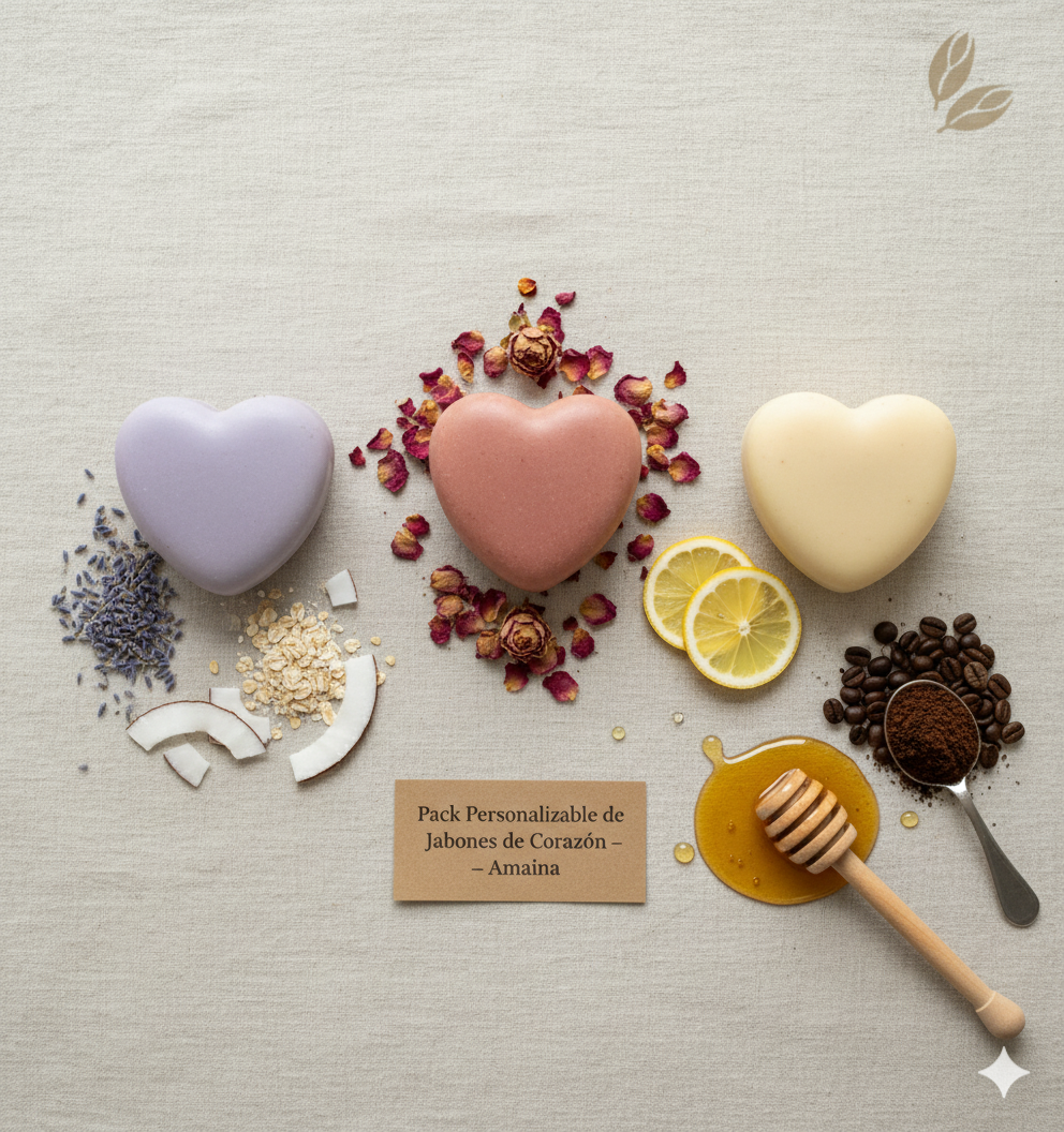 💕 Pack 3 Jabones Corazón Personalizable